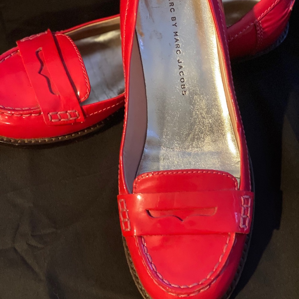 Marc by Marc Jacobs hot pink loafers size 37.5.